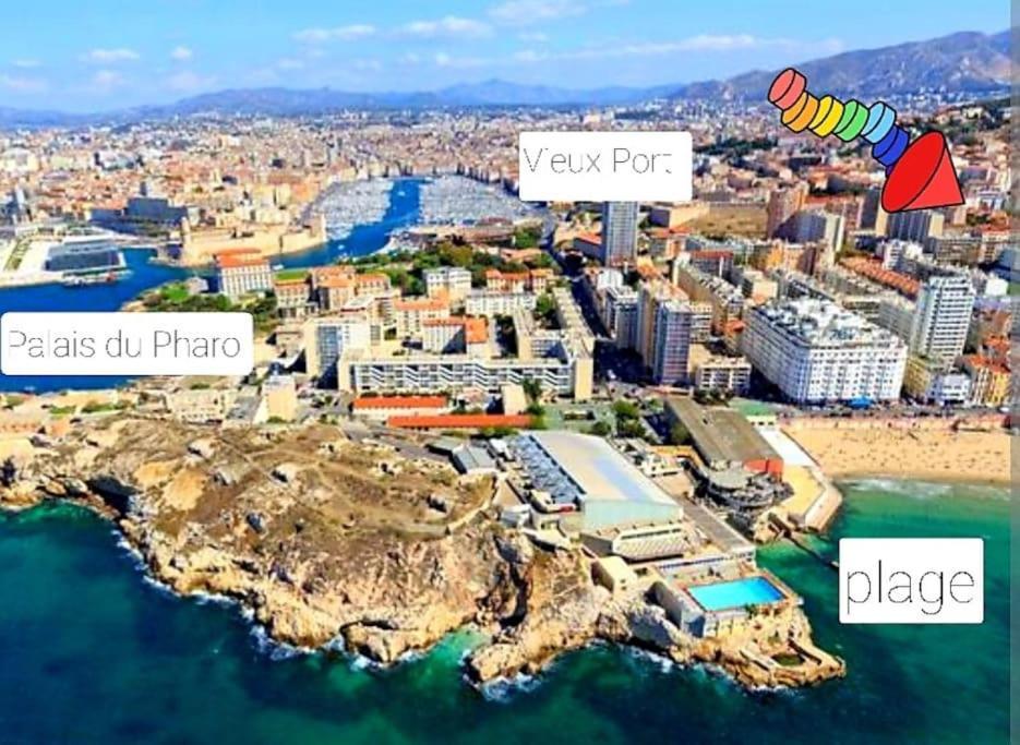 Studio Coin Nuit, Entre Plage Et Centre Marseilles Buitenkant foto